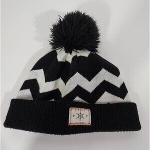 Hat O Neil Beanie Knit Ski Black Heavy Knitted W Logo Pom Pom